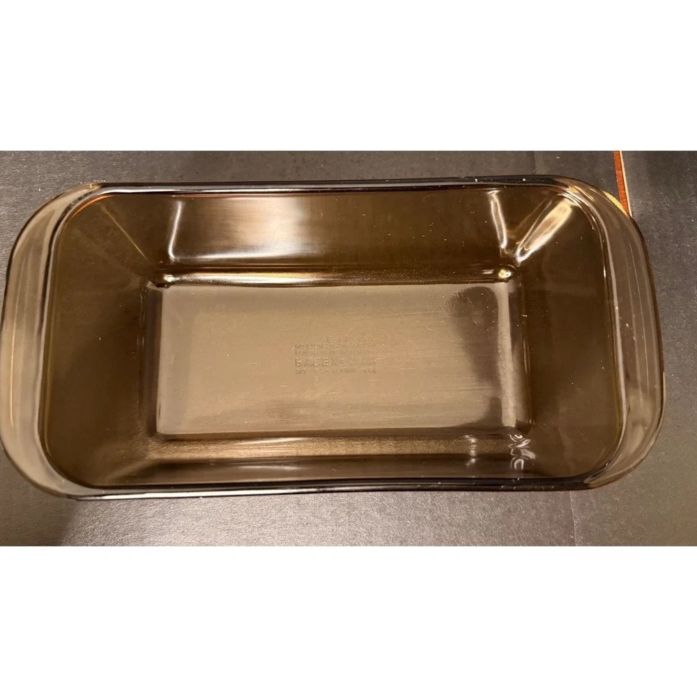 Vintage Pyrex Visions Amber Glass Loaf Pan 213 1.5qt Brown Baking Dish USA